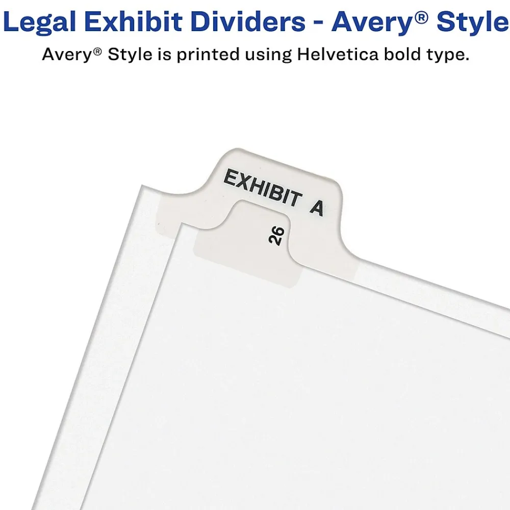 Dividers|Avery Legal Exhibit Numeric Dividers, 26-Tab, Clear (11370)