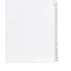 Dividers|Avery Legal Pre-Printed Paper Divider Collated Set, 101-125 Tabs, White, Allstate Style, Letter Size (01705)
