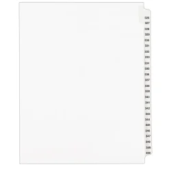 Dividers|Avery Legal Pre-Printed Paper Divider Collated Set, 326-350 Tabs, White, Style, Letter Size (01343)
