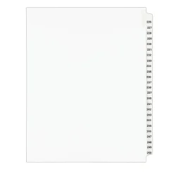 Dividers|Avery Legal Pre-Printed Paper Divider Collated Set, 226-250 Tabs, White, Style, Letter Size (01339)