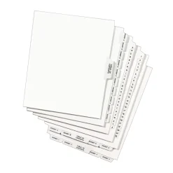 Dividers|Avery Legal Pre-Printed Paper Divider Collated Set, 226-250 Tabs, White, Style, Letter Size (01339)