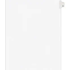 Dividers|Avery Legal Pre-Printed Paper Divider, Side Tab A, White, Style, Letter Size, 25/Pack (01401)