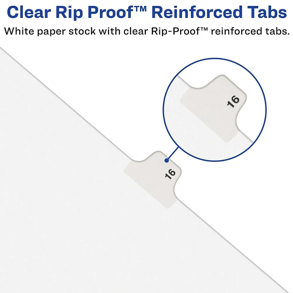 Dividers|Avery Legal Pre-Printed Paper Divider, Side Tab A, White, Style, Letter Size, 25/Pack (01401)