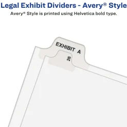Dividers|Avery Legal Pre-Printed Paper Divider Collated Set, 1-25 Tabs, White, Style, Legal Size (01430)