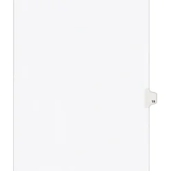 Dividers|Avery Legal Pre-Printed Paper Dividers, Side Tab #15, White, Style, Letter Size, 25/Pack (11925)