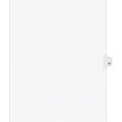 Dividers|Avery Legal Pre-Printed Paper Dividers, Side Tab #13, White, Style, Letter Size, 25/Pack (11923)