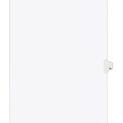 Dividers|Avery Legal Pre-Printed Paper Dividers, Side Tab #14, White, Style, Letter Size, 25/Pack (11924)