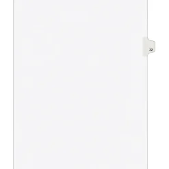 Dividers|Avery Legal Pre-Printed Paper Dividers, Side Tab #32, White, Style, Letter Size, 25/Pack (01032)