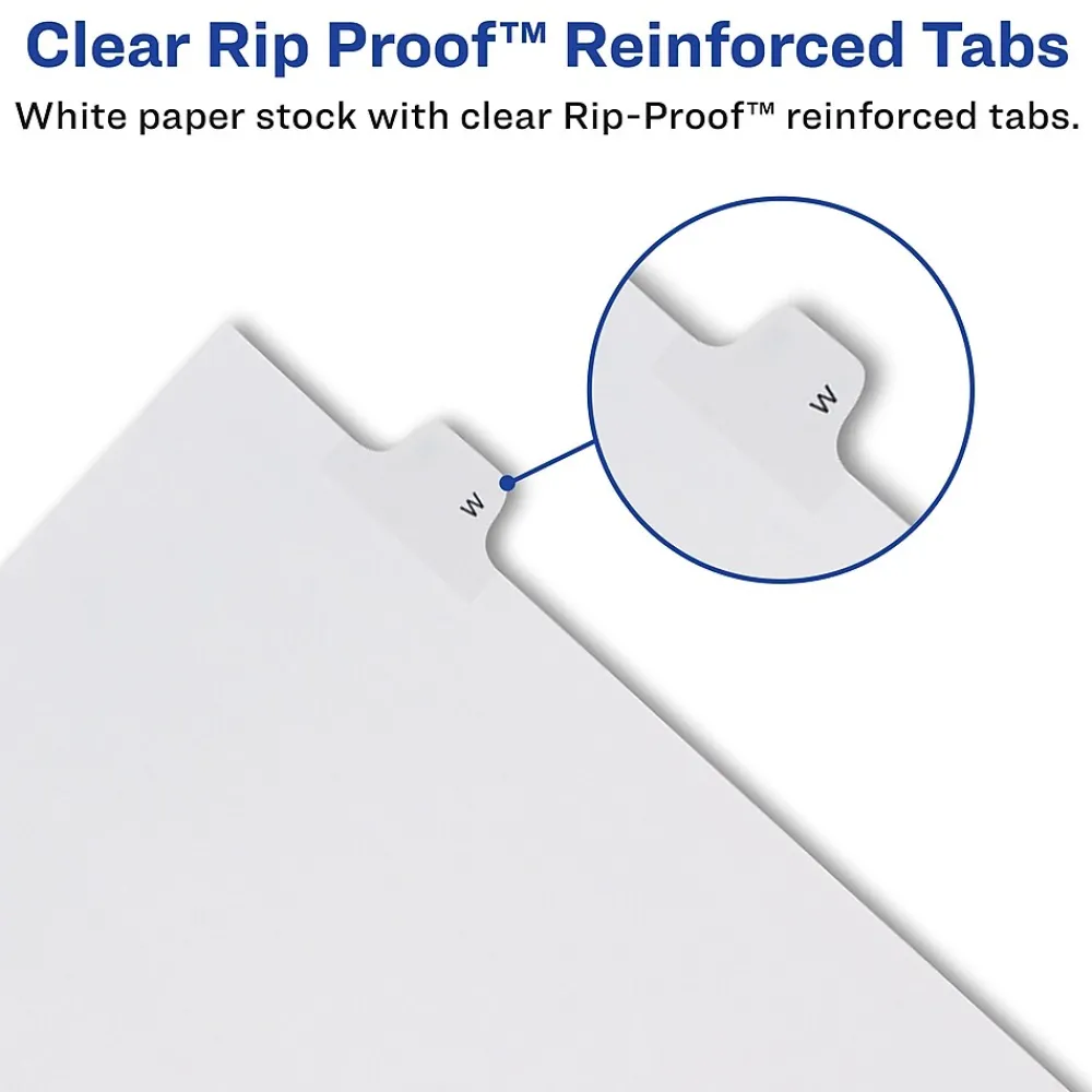 Dividers|Avery Legal Pre-Printed Paper Dividers, Side Tab #1, White, Allstate Style, Letter Size, 25/Pack (82199)