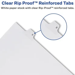 Dividers|Avery Legal Pre-Printed Paper Dividers, Side Tab #2, White, Allstate Style, Letter Size, 25/Pack (82200)