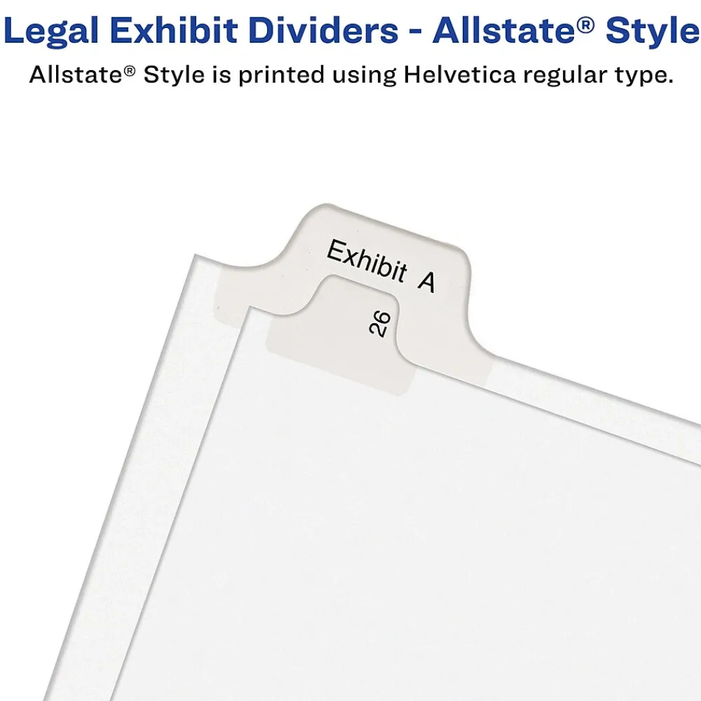 Dividers|Avery Legal Pre-Printed Paper Dividers, Side Tab #5, White, Allstate Style, Letter Size, 25/Pack (82203)