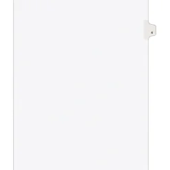 Dividers|Avery Legal Pre-Printed Paper Dividers, Side Tab #4, White, Style, Letter Size, 25/Pack (11914)