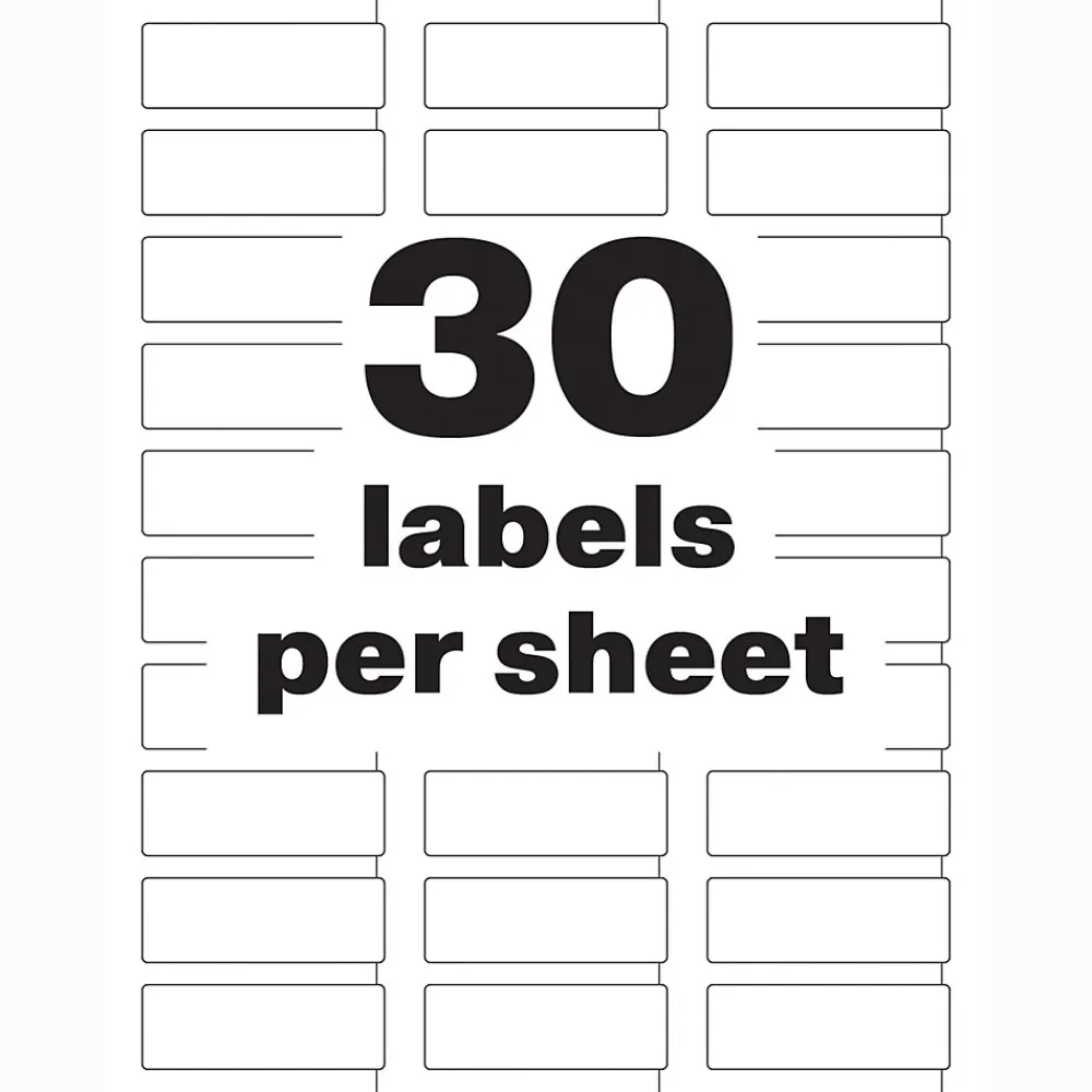 Labels|Avery PermaTrack Durable Laser Asset Tag Labels, 3/4" x 2", White, 240 Asset Tags/Pack (61526)