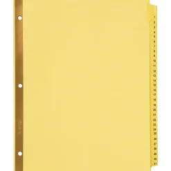 Dividers|Avery Pre-Printed Paper Dividers with Laminated Tabs, 1-31 Tabs, Buff, Gold Reinforced (11308)