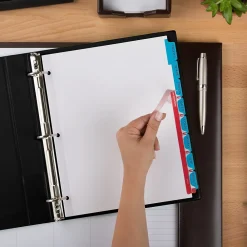 Dividers|Avery Print & Apply Blank Tab Dividers, 8-Tab, Blue, 5/Pack (11411)