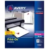 Dividers|Avery Print-On Paper Dividers, 8 Tabs, White, 5 Sets/Pack (11552)