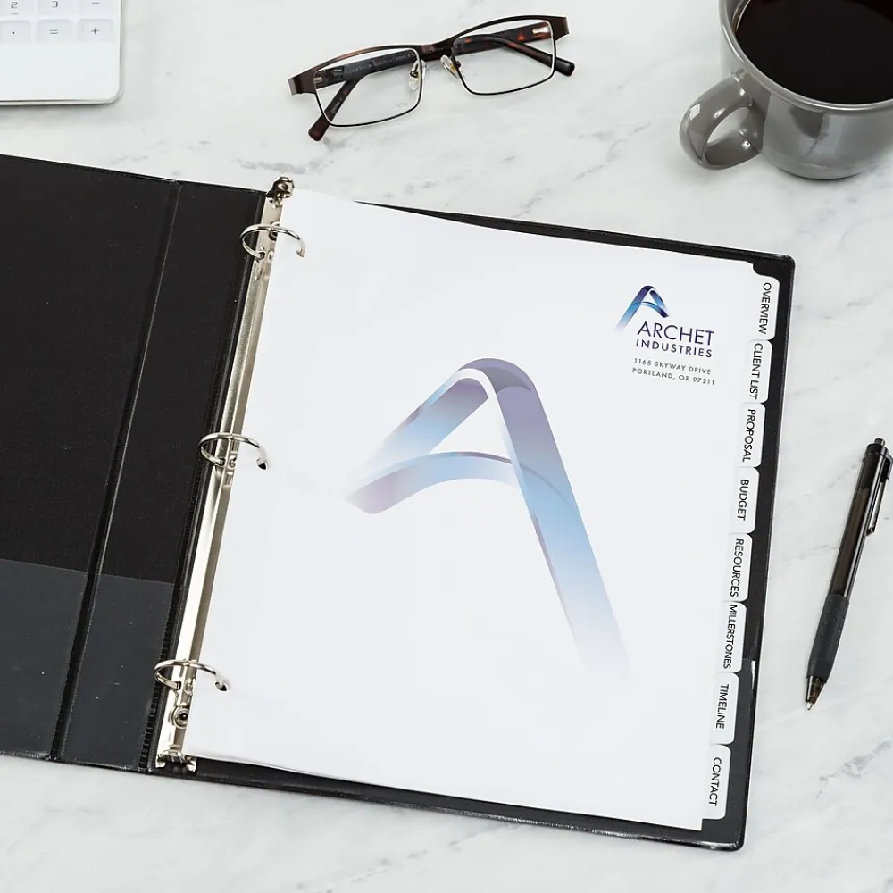 Dividers|Avery Print-On Paper Dividers, 8 Tabs, White, 25 Sets/Pack (11554)