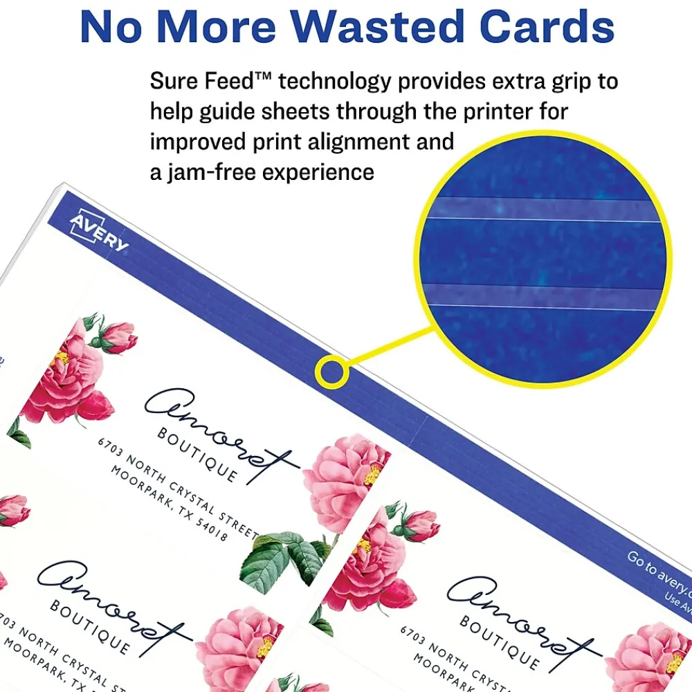 Business Cards*Avery Print-to-the-Edge Business Cards, 2" x 3 1/2", Matte White, 160 Per Pack (5881)