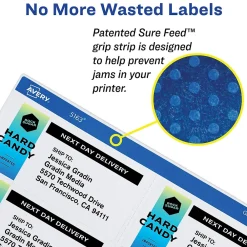 New Avery Print-to-the-Edge Color Laser Shipping Labels, 3-3/4" x 4-3/4", White, 100 Labels/Pack (6878)