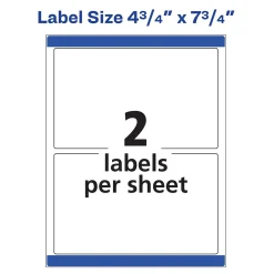 Sale Avery Print-to-the-Edge Color Laser Shipping Labels, 4-3/4