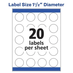Discount Avery Print-to-the-Edge Inkjet Round Labels, 1 1/2