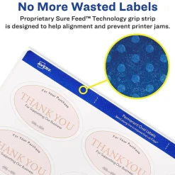 Labels|Avery Print-to-the-Edge Laser/Inkjet Oval Labels, 1 1/2