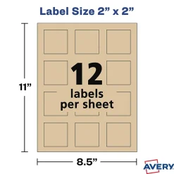 Labels|Avery Print-to-the-Edge Laser/Inkjet Square Labels, 2