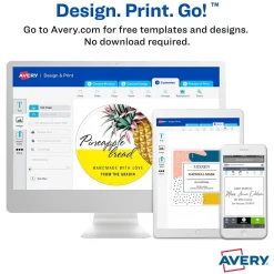 Outlet Avery Print-to-the-Edge Laser/Inkjet Square Labels, 2