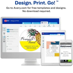 Clearance Avery Print-to-the-Edge Laser/Inkjet Square Labels, 1 1/2