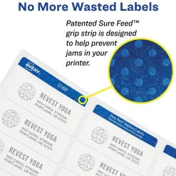 Clearance Avery Print-to-the-Edge Laser Address Labels, 3/4" x 2-1/4", White, 750 Labels/Pack (6870)