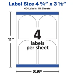Labels|Avery Print-to-the-Edge Laser Arched Labels, 3-1/2