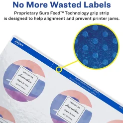 Sale Avery Print-to-the-Edge Laser/Inkjet Round Labels, 2 1/2