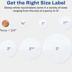 Sale Avery Print-to-the-Edge Laser/Inkjet Round Labels, 2 1/2