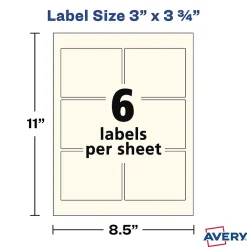 Labels|Avery Print-to-the-Edge Laser/Inkjet Rectangle Labels, 3