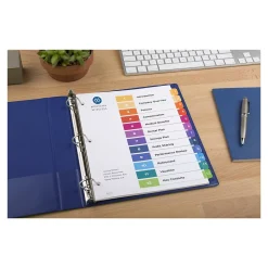Dividers|Avery Ready Index Numeric Paper Dividers, 12-Tab, Multicolor, 6/Pack (11196)