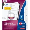 Dividers|Avery Ready Index Table of Contents Paper Dividers, 1-5 Tabs, White, 6 Sets/Pack (11821)