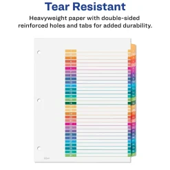 Dividers|Avery Ready Index Table of Contents Paper Dividers, 1-31 Tabs, Multicolor, 6 Sets/Pack (11831)
