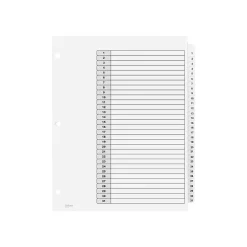 Dividers|Avery Ready Index Table of Contents Paper Dividers, 1-31 Tabs, White, 6 Sets/Pack (11827)