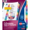 Dividers|Avery Ready Index Table of Contents Pre-Printed Paper Dividers, A-Z Tabs, Multicolor, 1 Set (11125)