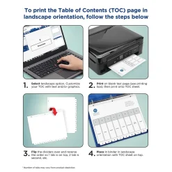 Dividers|Avery Ready Index Table of Contents Pre-Printed Paper Dividers, A-Z Tabs, Multicolor, 1 Set (11125)
