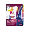 Dividers|Avery Ready Index Table of Contents Paper Dividers, 1-8 Tabs, Multicolor (11133)