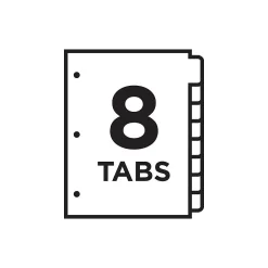 Dividers|Avery Ready Index Table of Contents Paper Dividers, 1-8 Tabs, Multicolor (11133)