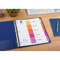 Dividers|Avery Ready Index Table of Contents Paper Dividers, 1-5 Tabs, Multicolor (11131)