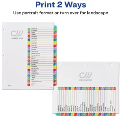 Dividers|Avery Ready Index Table of Contents Paper Dividers, 1-31 Tabs, Contemporary Multicolor (11846)