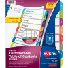 Dividers|Avery Ready Index Table of Contents Paper Dividers, 1-8 Tabs, Contemporary Multicolor (11841)