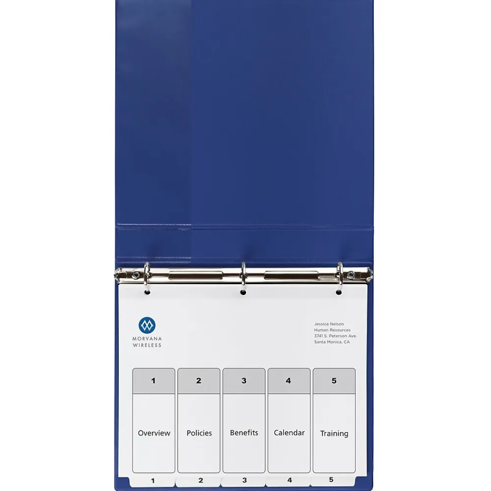 Dividers|Avery Ready Index Table of Contents Paper Dividers, 1-5 Tabs, White (11130)