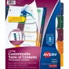 Dividers|Avery Ready Index Table of Contents Plastic Dividers, 1-5 Tabs, Multicolor (11816)