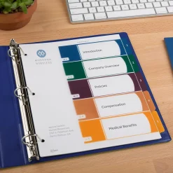 Dividers|Avery Ready Index Table of Contents Plastic Dividers, 1-5 Tabs, Multicolor (11816)