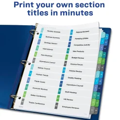 Dividers|Avery Ready Index Table of Contents Double Column Paper Dividers, 1-24 Tabs, Multicolor (11321)