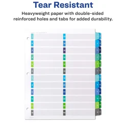 Dividers|Avery Ready Index Table of Contents Double Column Paper Dividers, 1-24 Tabs, Multicolor (11321)